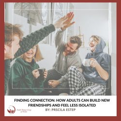 Four friends in a cozy room share a high-five and laugh, holding coffee mugs by a window.